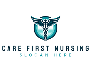 Nursing - Healthcare Nursing Caduceus logo design