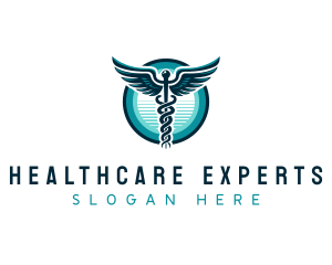 Healthcare Nursing Caduceus logo design