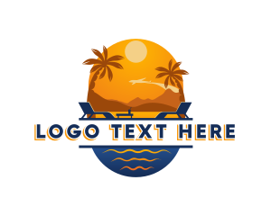 Vacation - Airplane Beach Travel logo design