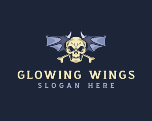 Monster Wings Skull logo design