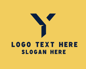 Modern Geometric Business Letter Y Logo