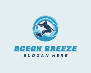 Ocean Wave Surfing logo design