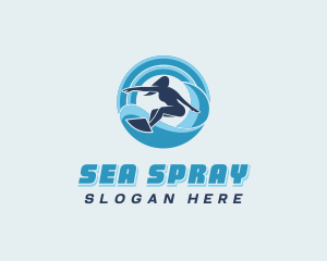 Ocean Wave Surfing logo design