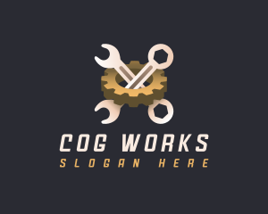 Industrial Wrench Cog logo design