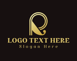 Luxury Gold Letter R Logo