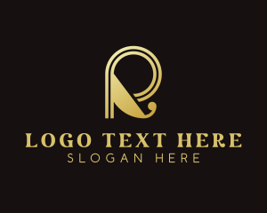 Lintel - Generic Golden Letter R logo design