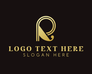 Financial - Generic Golden Letter R logo design