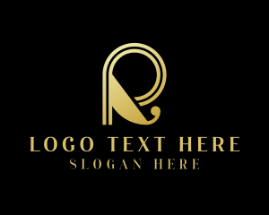 Golden - Royal Boutique Letter R logo design