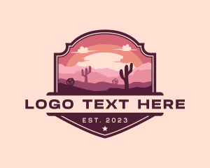 Desert - Cactus Tumbleweed Desert logo design