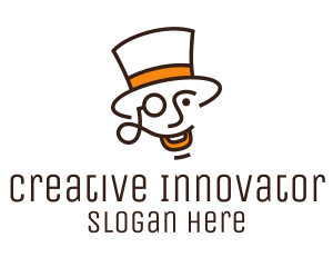 Inventor - Monoline Fancy Man logo design