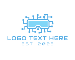Gadget - Technology Circuit VR Goggles logo design