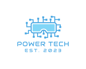 Circuitry - Technology Circuit VR Goggles logo design