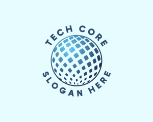 Tech Innovation Globe logo design