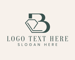 Gem - Elegant Diamond Letter B logo design