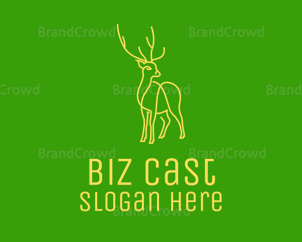 Green Yellow Reindeer Stag Logo