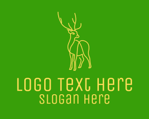 Moose - Green Yellow Reindeer Stag logo design