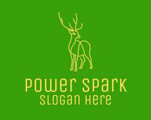 Green Yellow Reindeer Stag Logo