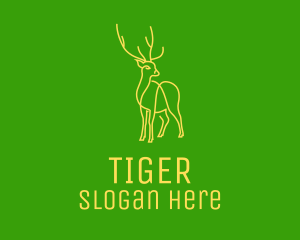 Green Yellow Reindeer Stag Logo
