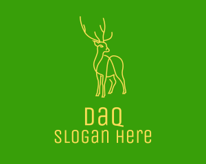 Green Yellow Reindeer Stag Logo