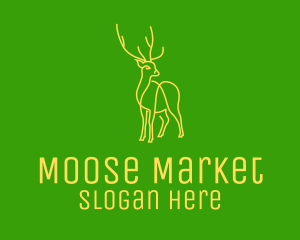 Green Yellow Reindeer Stag logo design