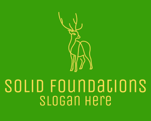 Animal Sanctuary - Green Yellow Reindeer Stag logo design