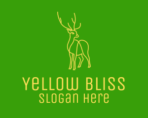 Green Yellow Reindeer Stag logo design