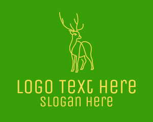 Reindeer - Green Yellow Reindeer Stag logo design