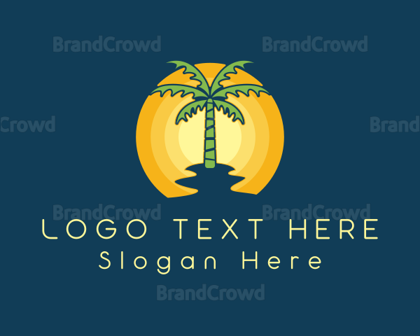 Sunset Palm Tree Logo