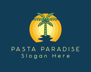 Sunset Palm Tree logo design