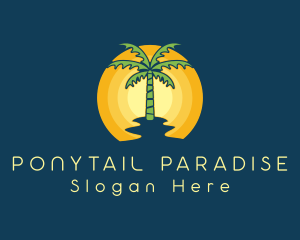 Sunset Palm Tree logo design