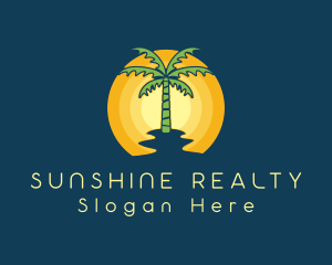 Florida - Sunset Palm Tree logo design