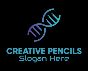 Gradient Pencil DNA  logo design