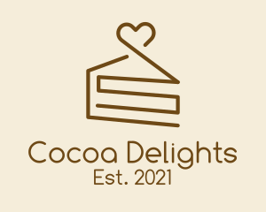 Lovely Chocolate Cake Slice logo design