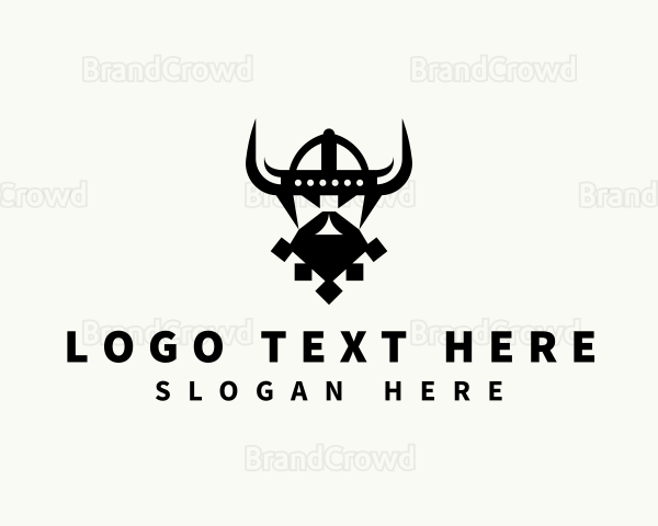 Viking Head Helmet Logo