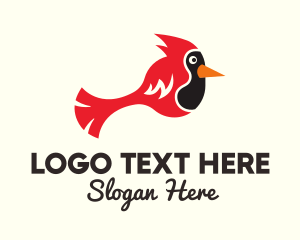 Bird Animal - Simple Red Cardinal logo design