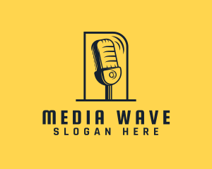 Broadcast - Microphone Entertainment Podcast logo design