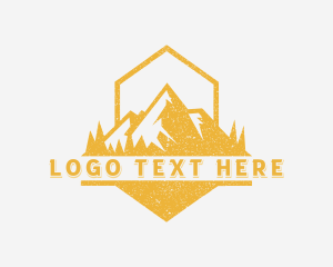 Hiking Trail - Mountain Outdoor Hiker logo design