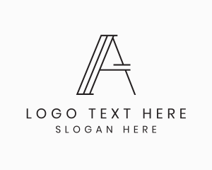 Black And White - Minimalist Modern Lines Letter A logo design