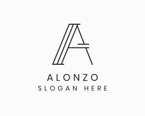 Minimalist Modern Lines Letter A logo design