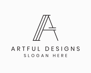 Minimalist Modern Lines Letter A logo design