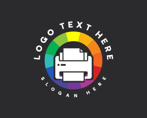 Letterpress - Creative Color Printer logo design