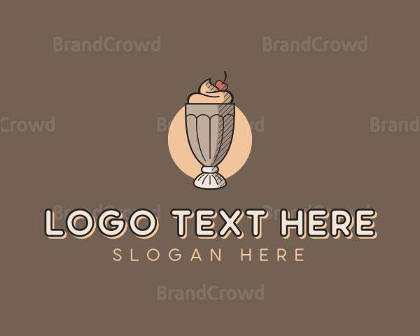 Ice Cream Sundae Dessert Logo