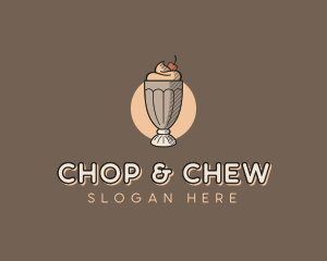 Ice Cream Sundae Dessert Logo