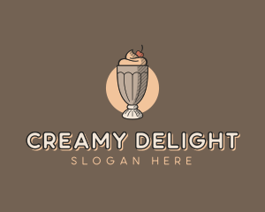 Milkshake - Ice Cream Sundae Dessert logo design