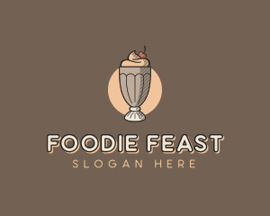 Ice Cream Sundae Dessert logo design