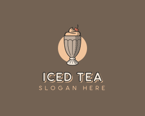 Ice Cream Sundae Dessert logo design