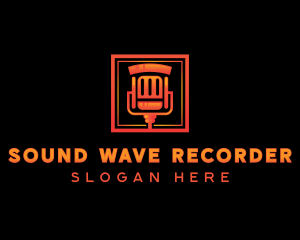 Record Broadcast Microphone logo design