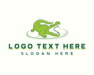 Zoo - Crocodile Alligator Swamp logo design