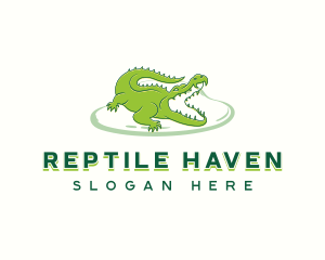 Crocodile Alligator Swamp logo design