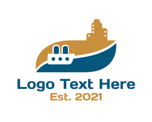 Ship - Beachside Ferry Travel logo design